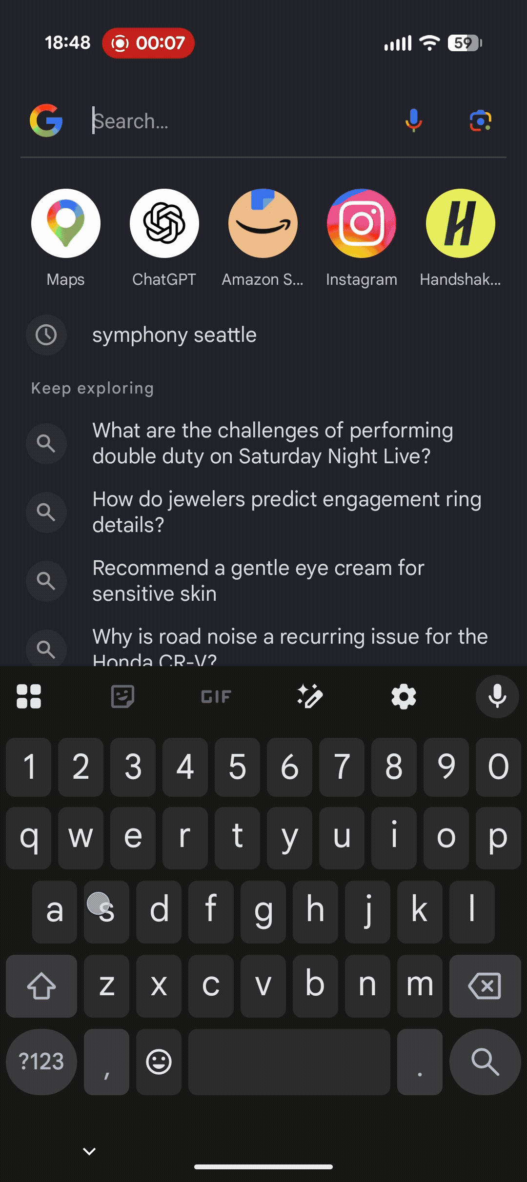 A phone search for a film, with the two sibling platforms raised in the suggestions