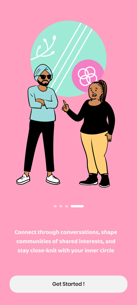 Onboarding: connect through conversations and shape communities of shared interests